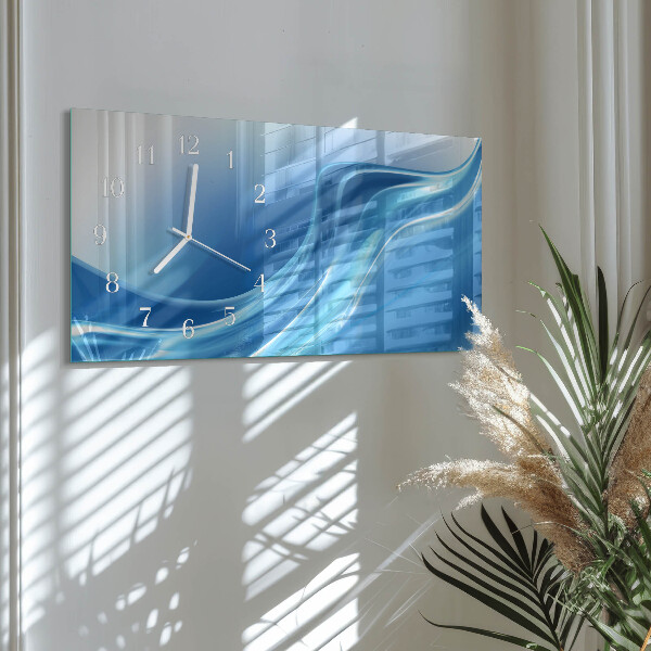 Horizontale Uhr Blaue Wellen