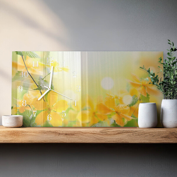 Horizontale Uhr Blumen