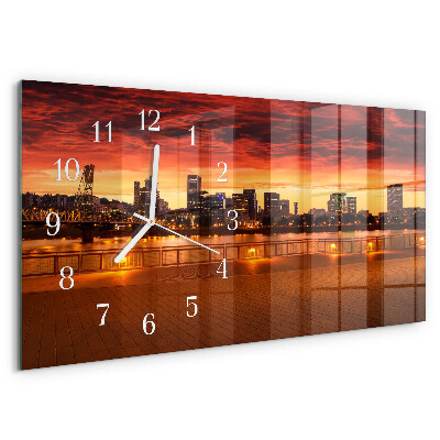 Horizontale Uhr Sonnenuntergang