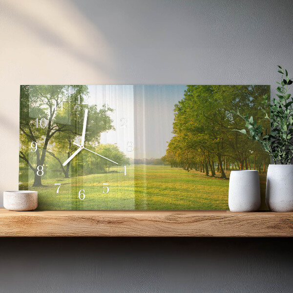 Horizontale Uhr Das Grün der Natur
