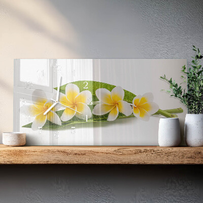 Horizontale Uhr Blumen
