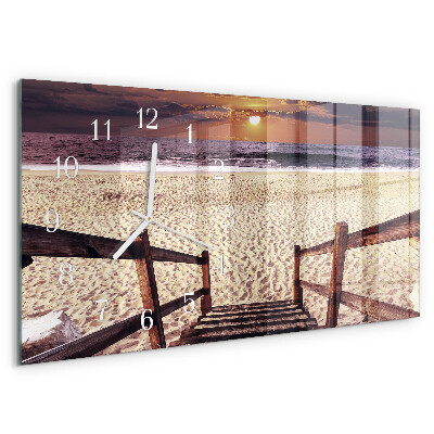 Horizontale Uhr Treppe zum Strand