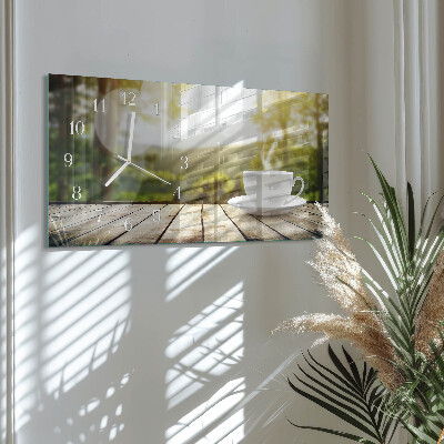 Horizontale Uhr Kaffee