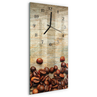 Vertikale Uhr Kaffeebohnen Holz