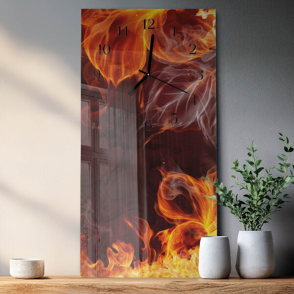 Vertikale Uhr Blumen des Feuers