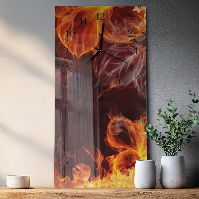 Vertikale Uhr Blumen des Feuers