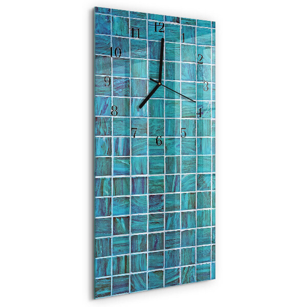 Vertikale Uhr Blaue Fliesen