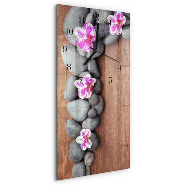 Vertikale Uhr Orchideensteine