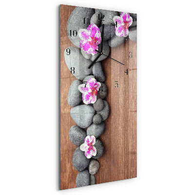Vertikale Uhr Orchideensteine