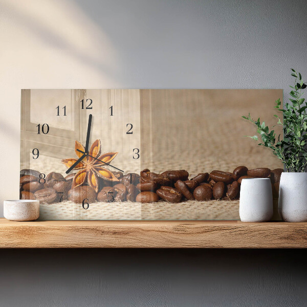 Horizontale Uhr Kaffeebohnen