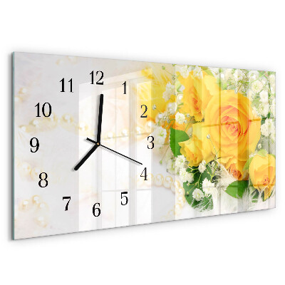 Horizontale Uhr Blumen