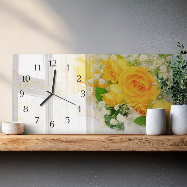 Horizontale Uhr Blumen