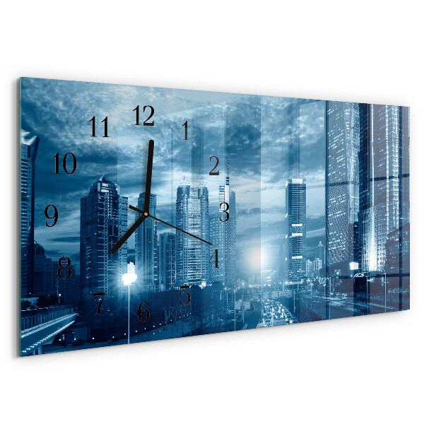 Horizontale Uhr Stadt bei Nacht