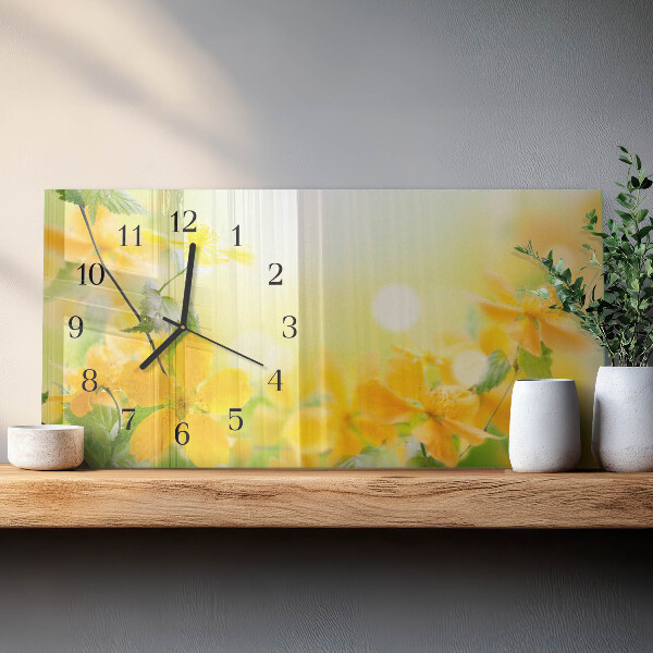Horizontale Uhr Blumen