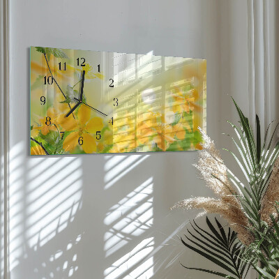 Horizontale Uhr Blumen
