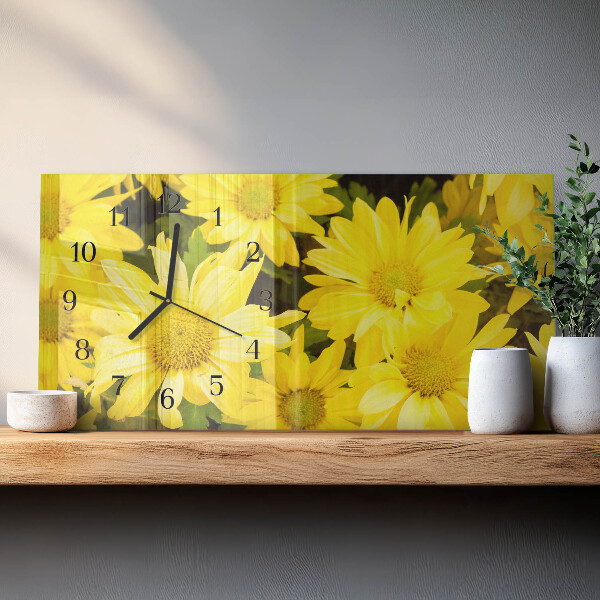 Horizontale Uhr Gelbe Blüten