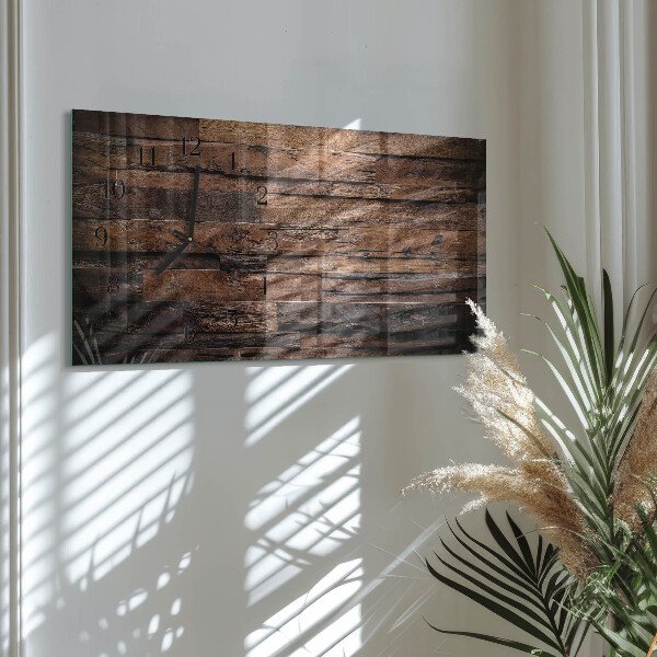 Horizontale Uhr Holz