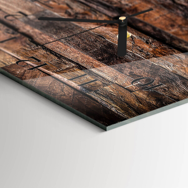 Horizontale Uhr Holz