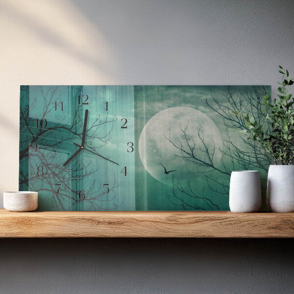 Horizontale Uhr Mond