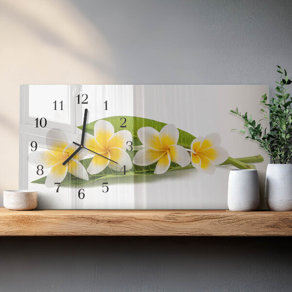 Horizontale Uhr Blumen