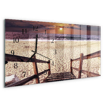 Horizontale Uhr Treppe zum Strand