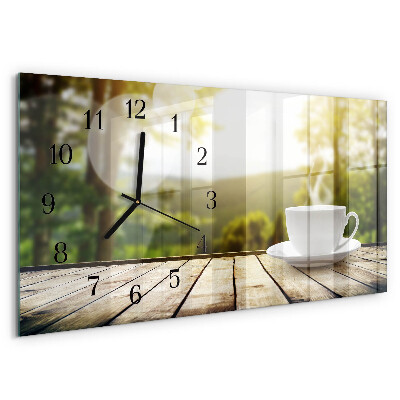 Horizontale Uhr Kaffee